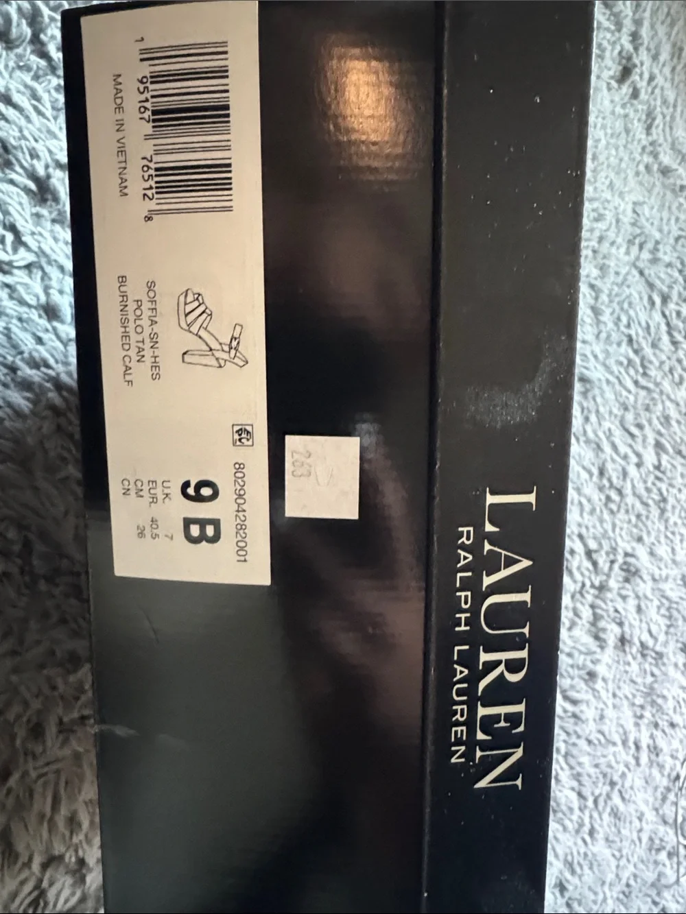 Lauren Ralph Lauren Soffia Tan Leather Strappy Block Heel Sandals Size 9